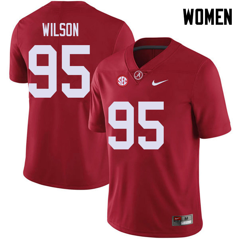 Alabama Crimson Tide Women's Taylor Wilson #95 Red NCAA Nike Authentic Stitched 2018 College Football Jersey DO16N53ZO